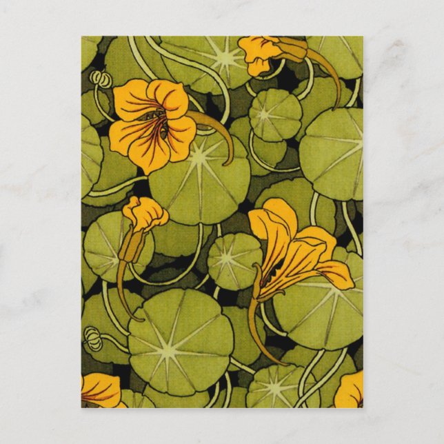 Maurice Pillard ( dit Verneuil) Blommigt Art Nouve Vykort (Framsida)