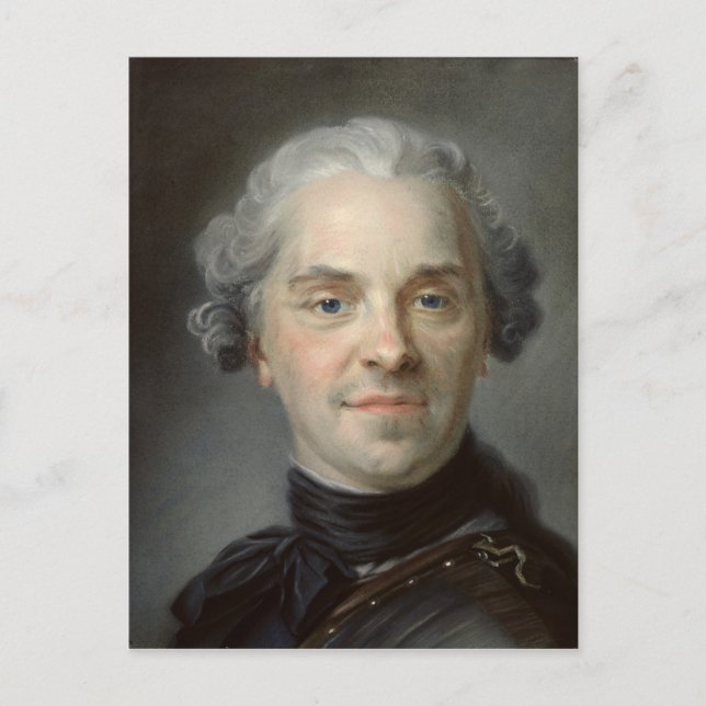 Maurice porträtt, Comte de Saxe 1747 Vykort (Framsida)