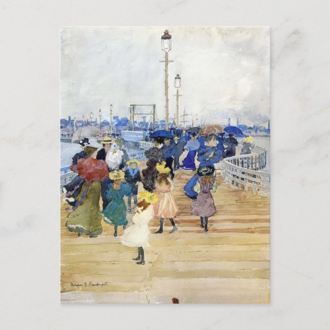 Maurice Prendergast- South Boston Pier Vykort (Framsida)