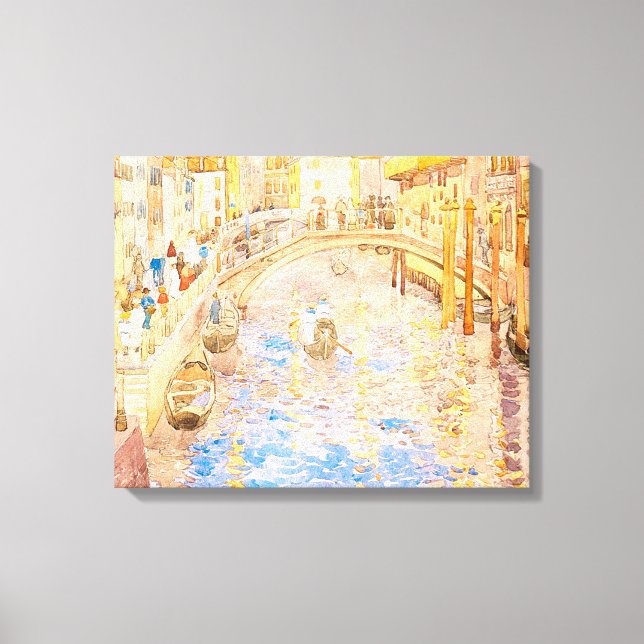 Maurice Prendergast's Venetian Canal Scene Canvastryck (Framsida)