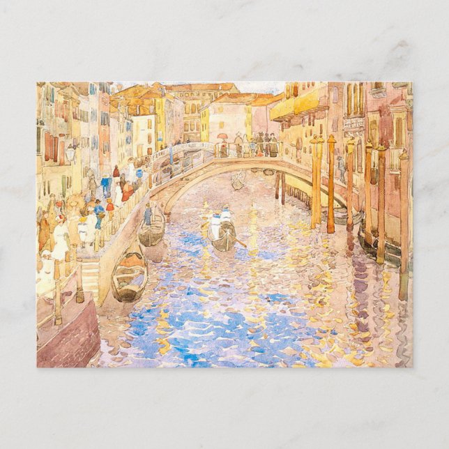 Maurice Prendergast's Venetian Canal Scene Vykort (Framsida)