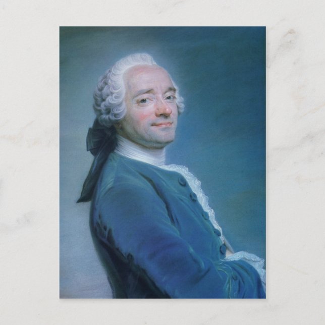 Maurice Quentin de la Tour Self-Porträtt Vykort (Framsida)