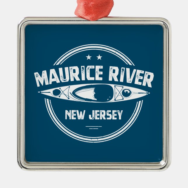 Maurice River New jersey Kayaking Julgransprydnad Metall (Framsidan)