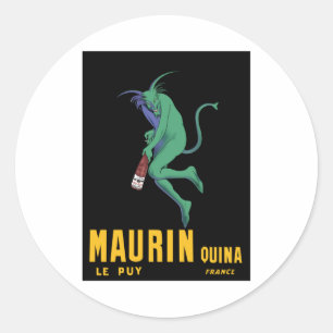 Maurin Quina - Cappiello 1906 - Absinthe Apertif Runt Klistermärke