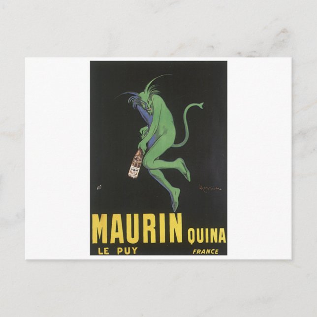 MAURIN QUINA Vintage Liquor Label Vykort (Framsida)