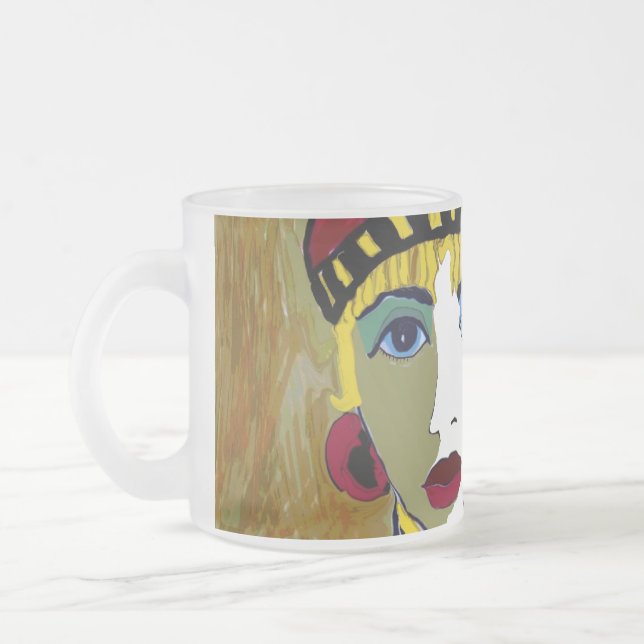 Maurine den frostade kaffemuggen för drottning frostad glasmugg (Vänster)