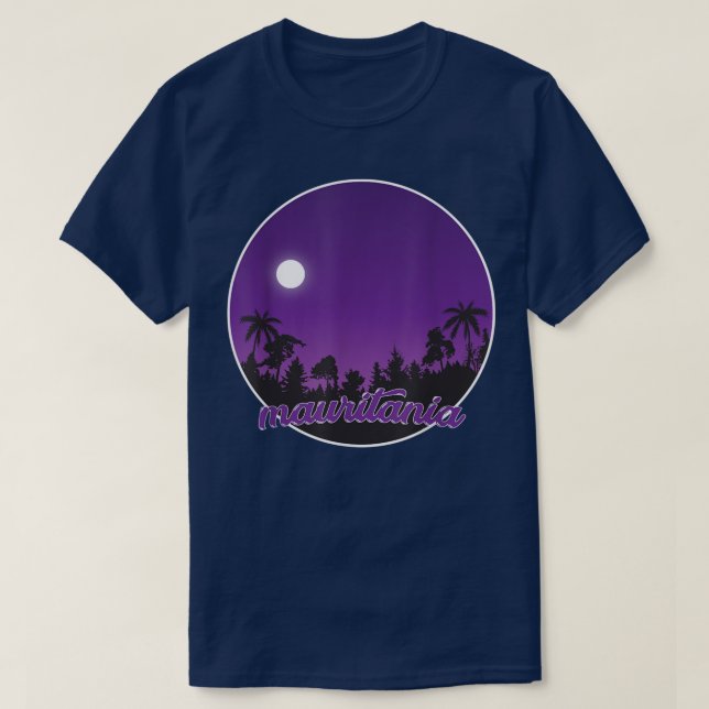 mauritania By night with Palms  T Shirt (Design framsida)