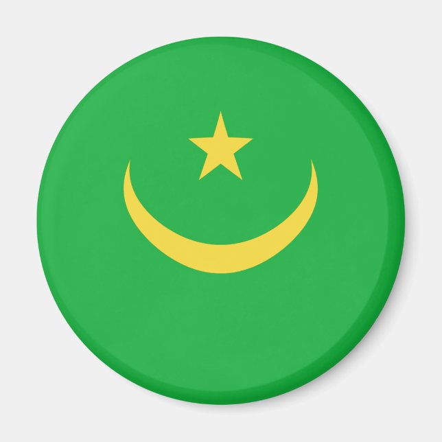 Mauritania Fisheye Flagga Magnet (Framsidan)