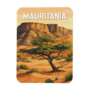 Mauritania Illustration Resa Konst Vintage Magnet