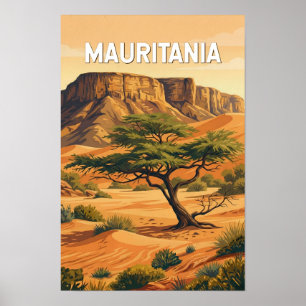 Mauritania Illustration Resa Konst Vintage Poster