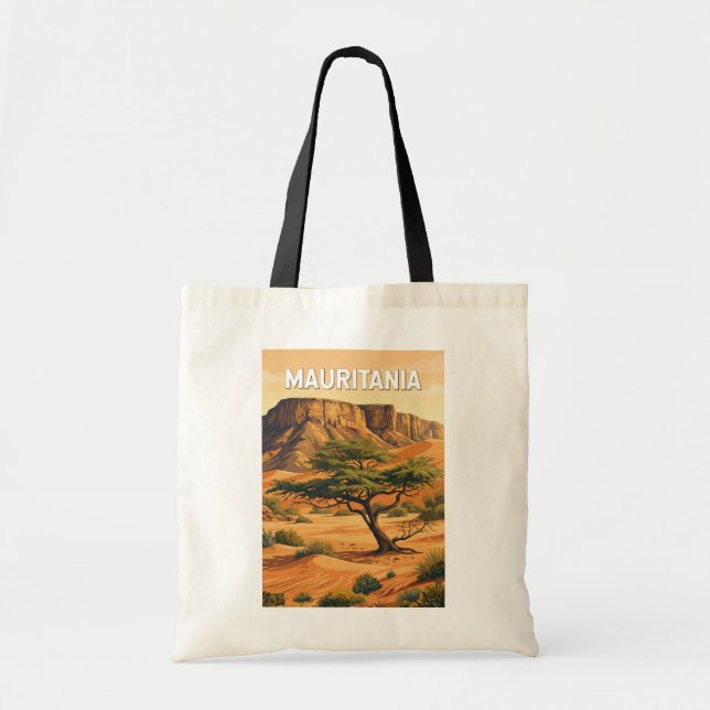 Mauritania Illustration Resa Konst Vintage Tygkasse (Framsidan)