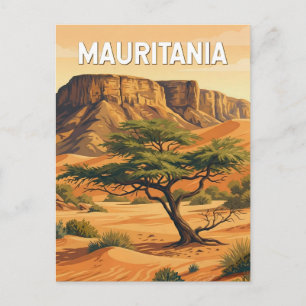 Mauritania Illustration Resa Konst Vintage Vykort