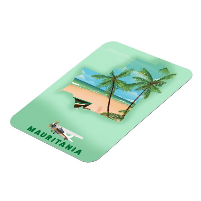 Mauritanien illustrerad karta resaffisch magnet (Vänstra Sidan)