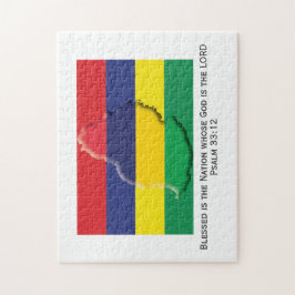 MAURITISK| Delad nation| MAURITISK FLAGGA Pussel