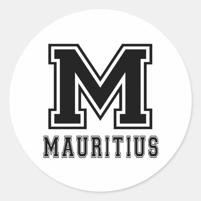 Mauritius design runt klistermärke (Framsida)