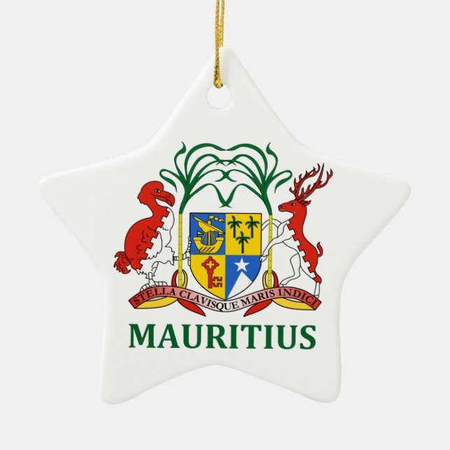 mauritius - emblem/flagga/vapensköld/symbol julgransprydnad keramik (Framsidan)