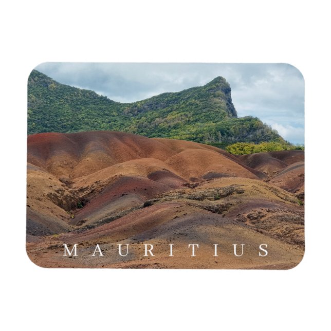 Mauritius färgad soil view-kylmagnet magnet (Horisontell)