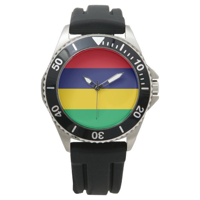 Mauritius flagga armbandsur (Framsida)