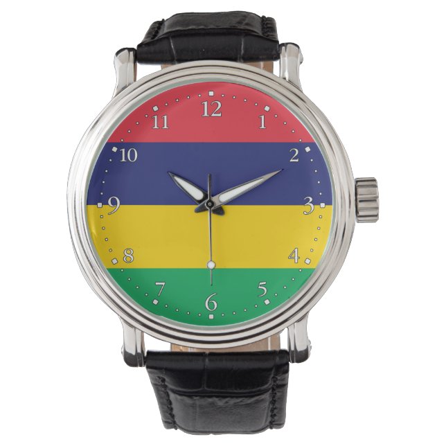Mauritius Flagga Armbandsur (Framsida)