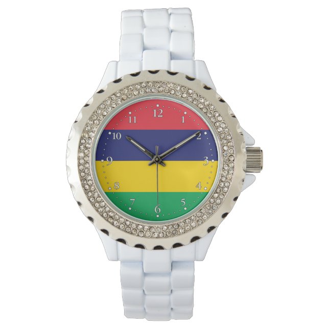 Mauritius flagga armbandsur (Framsida)