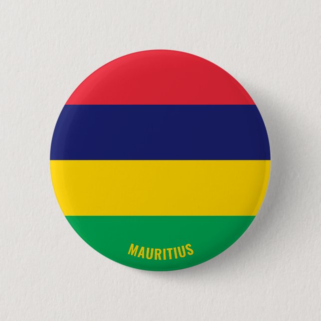 Mauritius Flagga Charming Patriotic Knapp (Framsida)