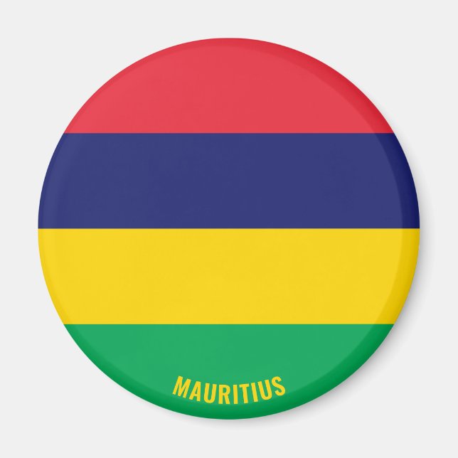 Mauritius Flagga Charming Patriotic Magnet (Framsidan)