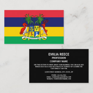 Mauritius Flagga & Jacka av Arm, Mauritius Flagga Visitkort