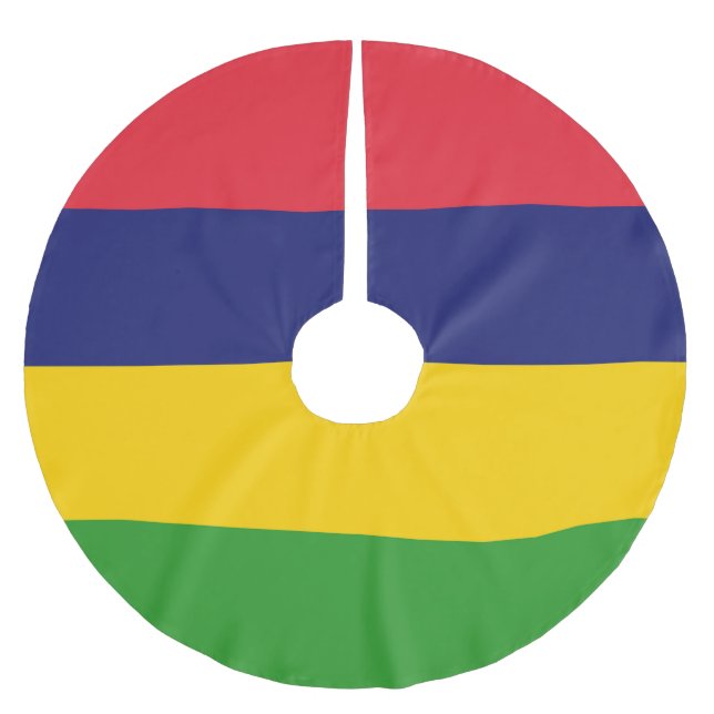 Mauritius flagga julgransmatta borstad polyester (Framsidan)