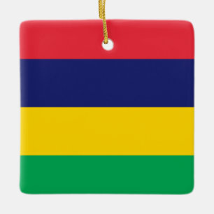 Mauritius Flagga Julgransprydnad Keramik