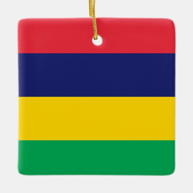 Mauritius Flagga Julgransprydnad Keramik (Framsida)
