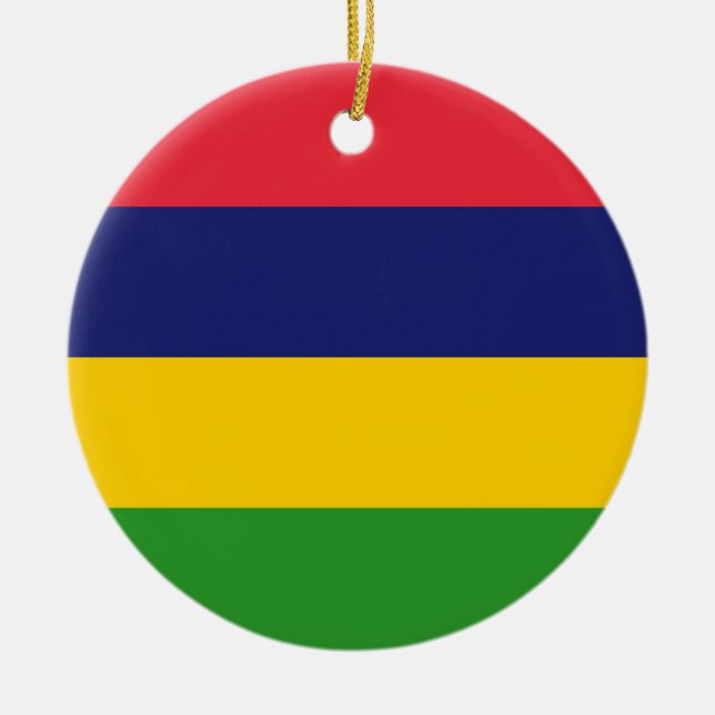 Mauritius flagga julgransprydnad keramik (Framsidan)