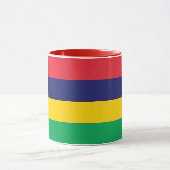 Mauritius flagga mugg (Center)