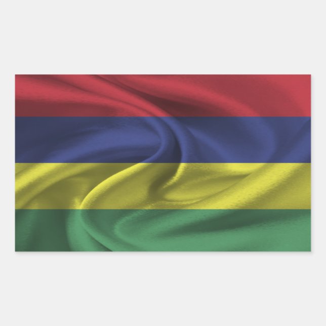 Mauritius Flagga Rektangulärt Klistermärke (Framsida)