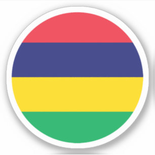 Mauritius Flagga Rund Klistermärke Klistermärken