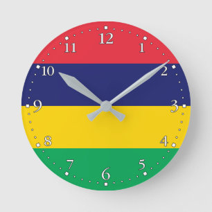 Mauritius flagga rund klocka