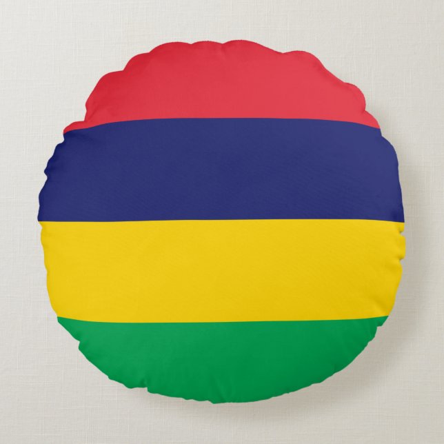 Mauritius Flagga Rund Kudde (Framsidan)
