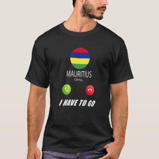 Mauritius Flagga Souvenir Mauritius Ringer Är Ca T Shirt
