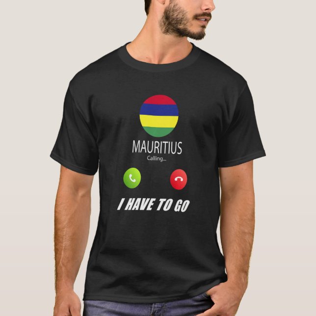 Mauritius Flagga Souvenir Mauritius Ringer Är Ca T Shirt (Framsida)