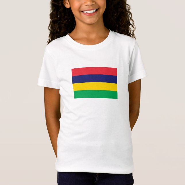 Mauritius Flagga T Shirt (Framsida)