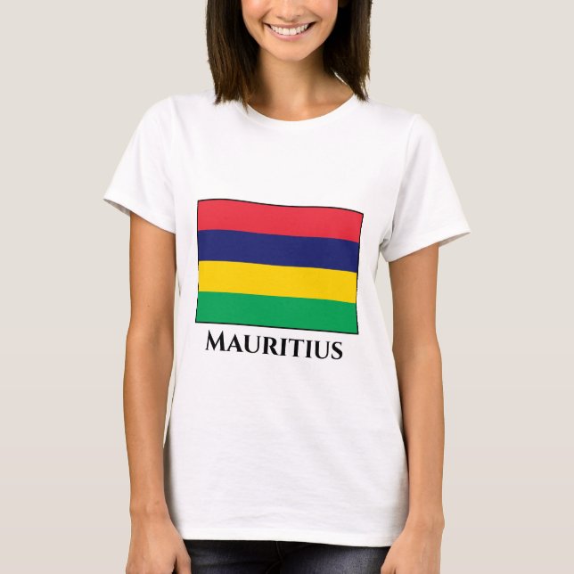 Mauritius Flagga T Shirt (Framsida)