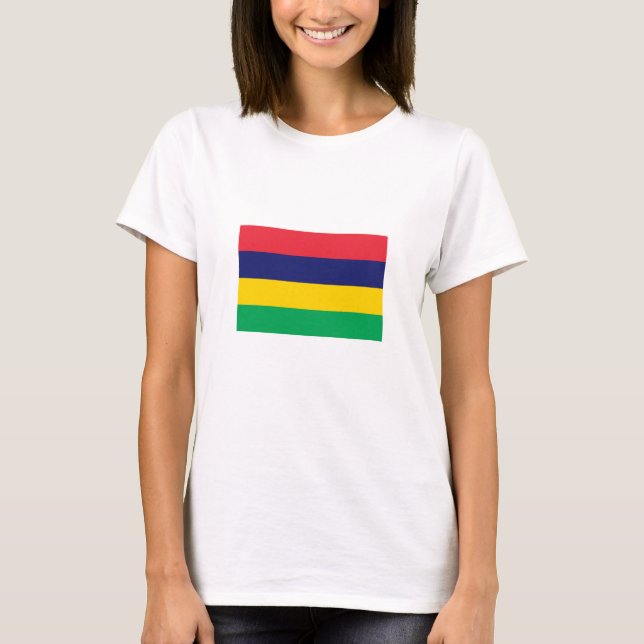 Mauritius Flagga T Shirt (Framsida)