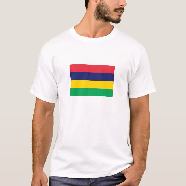 Mauritius Flagga T Shirt (Framsida)