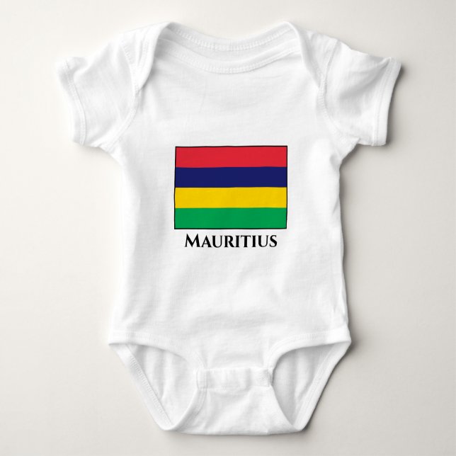 Mauritius Flagga T Shirt (Framsida)