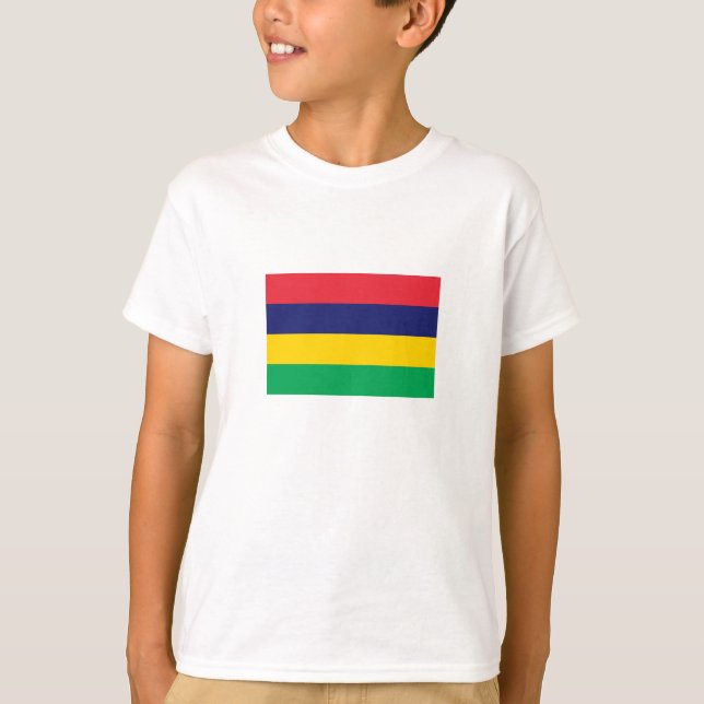 Mauritius Flagga T Shirt (Framsida)