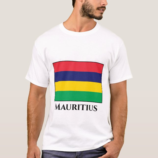 Mauritius Flagga T Shirt (Framsida)