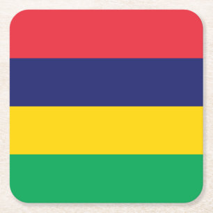 Mauritius flagga underlägg papper kvadrat