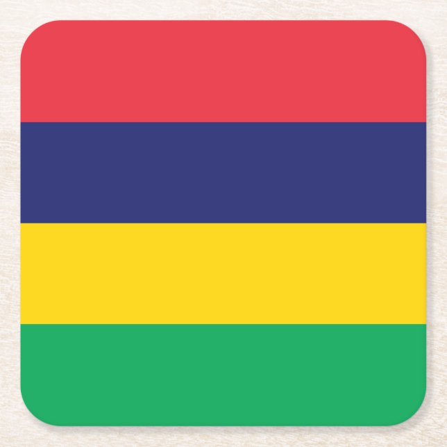Mauritius Flagga Underlägg Papper Kvadrat (Framsidan)
