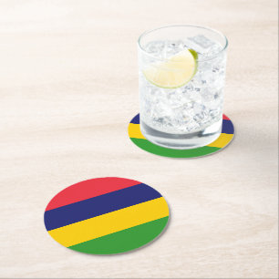 Mauritius flagga underlägg papper rund