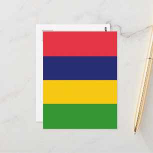 Mauritius flagga vykort
