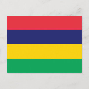 Mauritius flagga vykort
